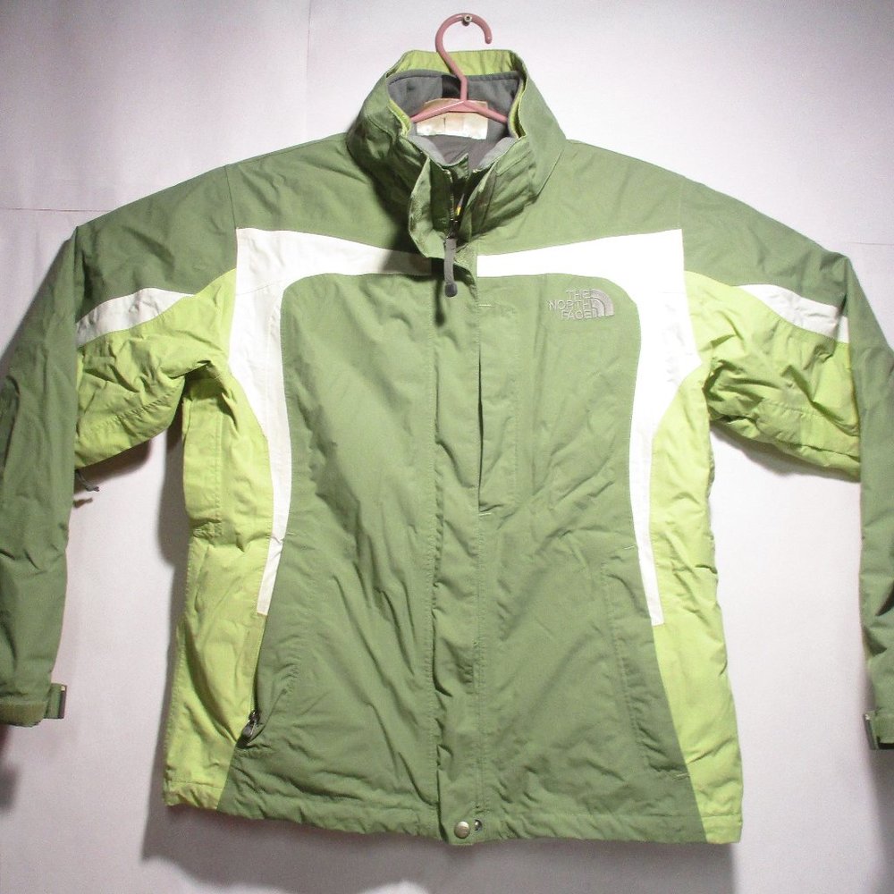 The North Face Hyvent Woman's Jacket Lime Green 2 in 1 System Ski Hiking Size L